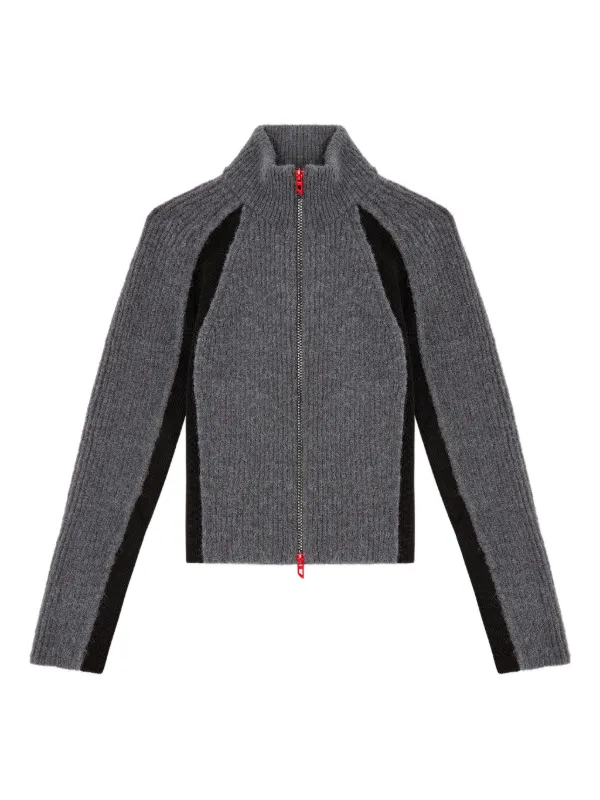 Diesel ジップアップ リブカーディガン | グレー | FARFETCH JP