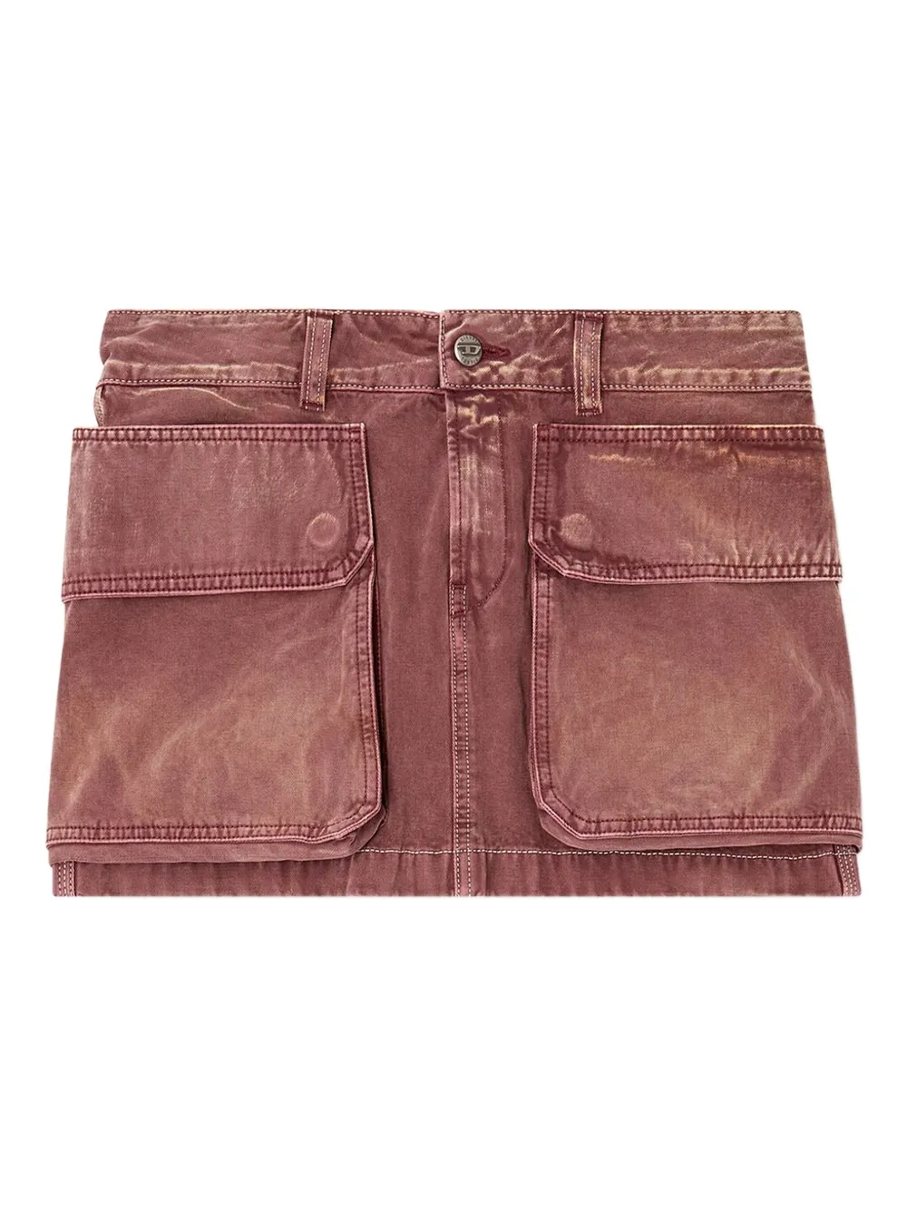 Diesel Cargo-pockets Mini Straight Skirt In Pink