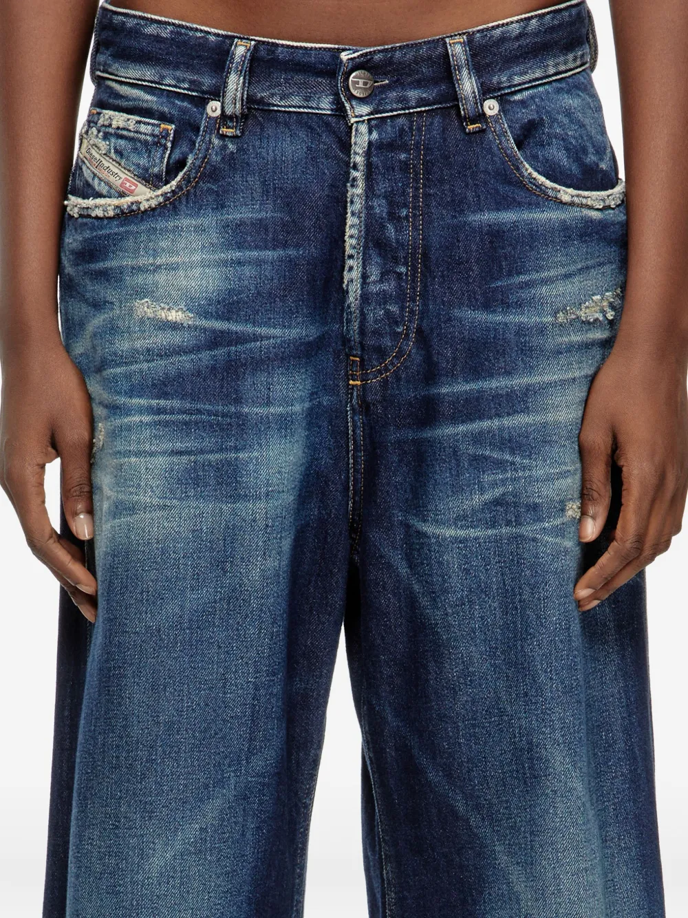 Diesel Gerafelde jeans Blauw
