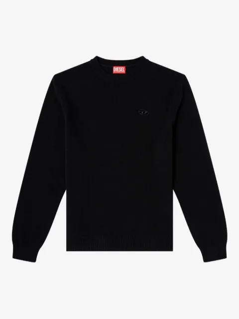 Diesel K-Argol embroidered-cutout logo crew-neck sweater