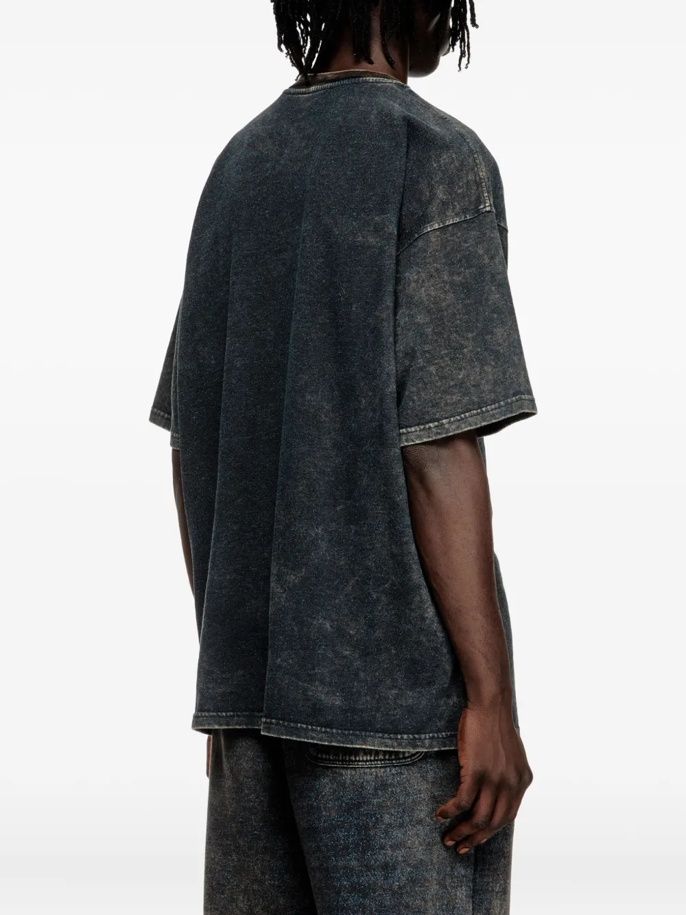 Diesel T-shirt met acid-wassing Zwart