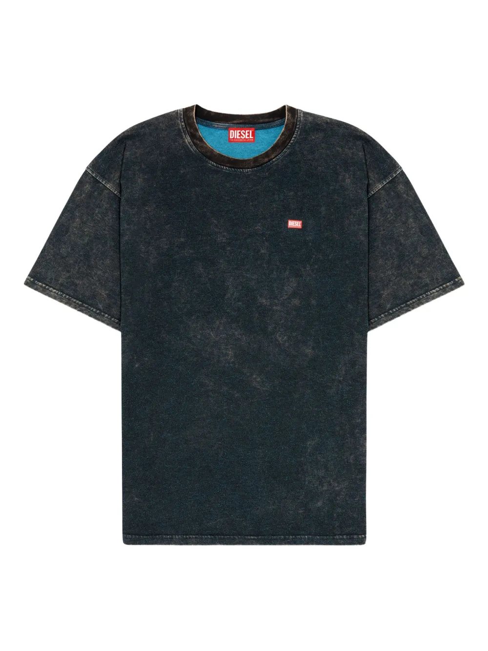 Diesel T-shirt met acid-wassing Zwart