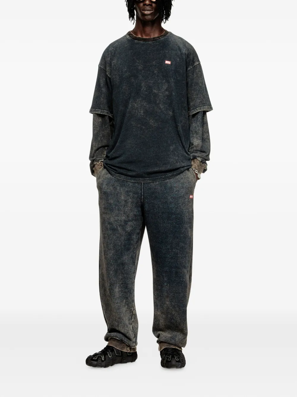 Diesel acid-wash T-shirt - Zwart