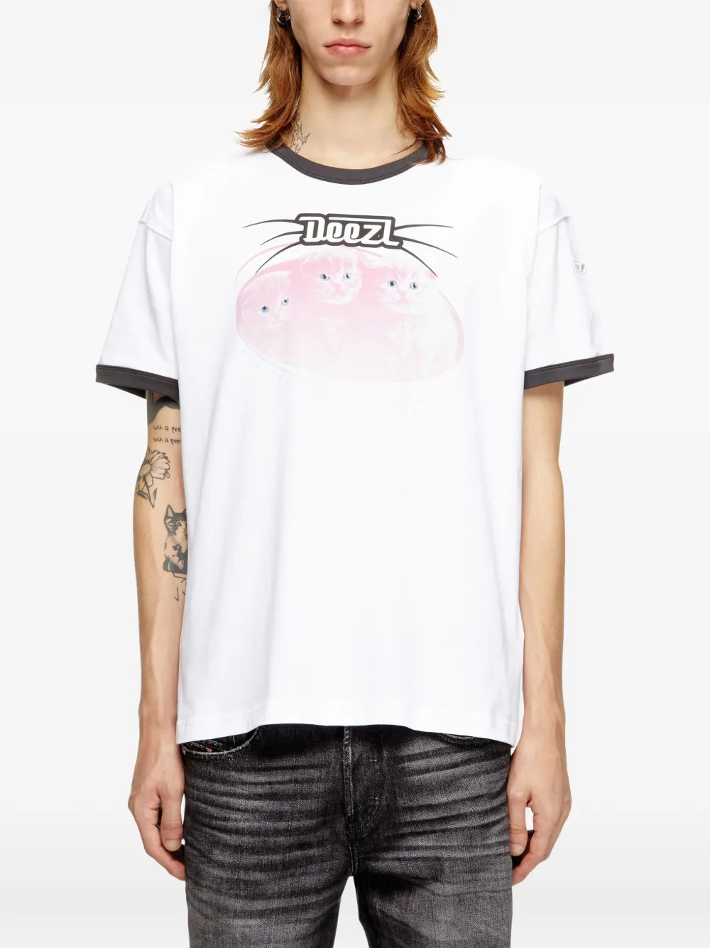 Diesel T-Norm-Cuff T-shirt Wit