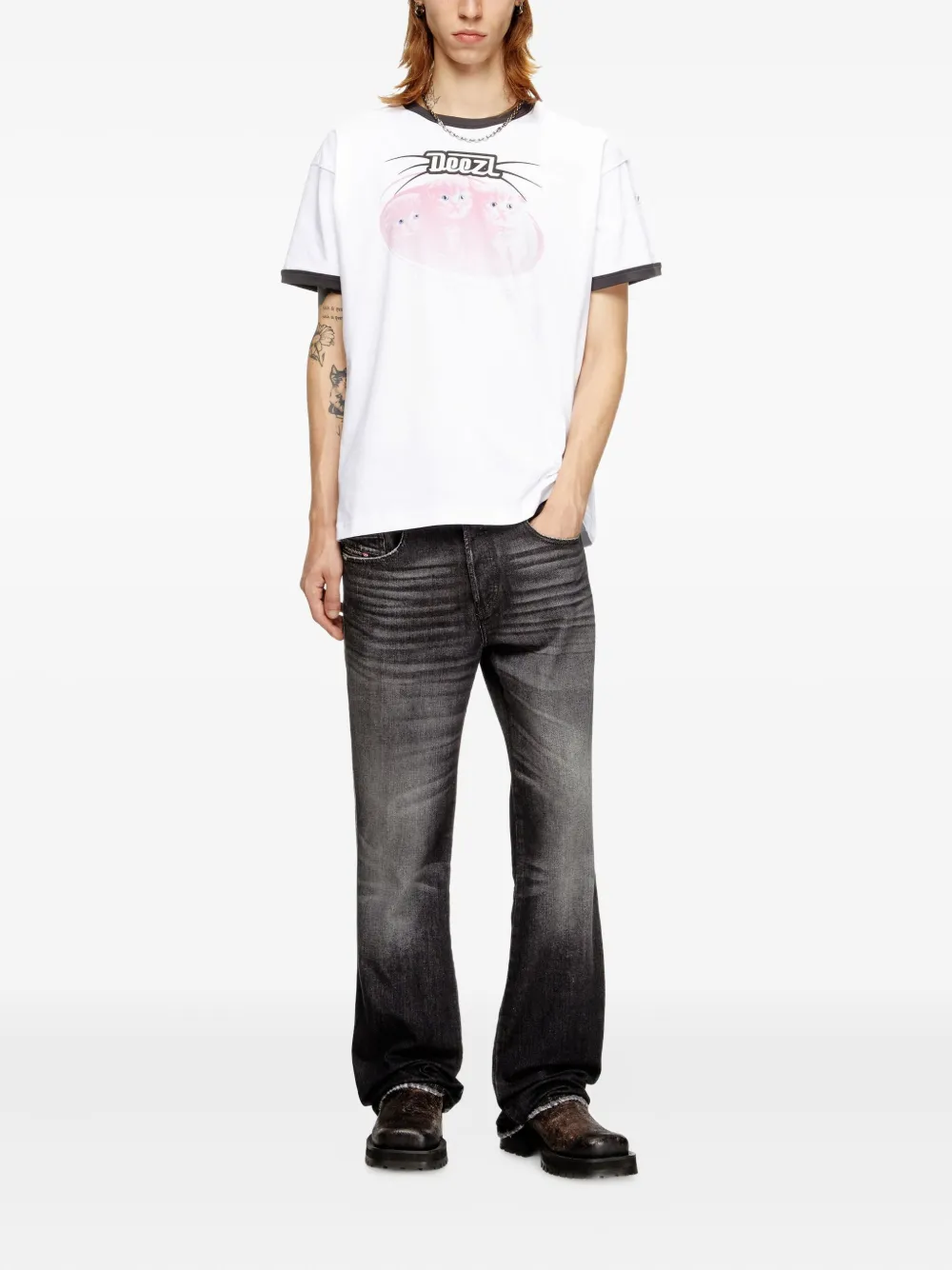 Diesel T-Norm-Cuff T-shirt Wit