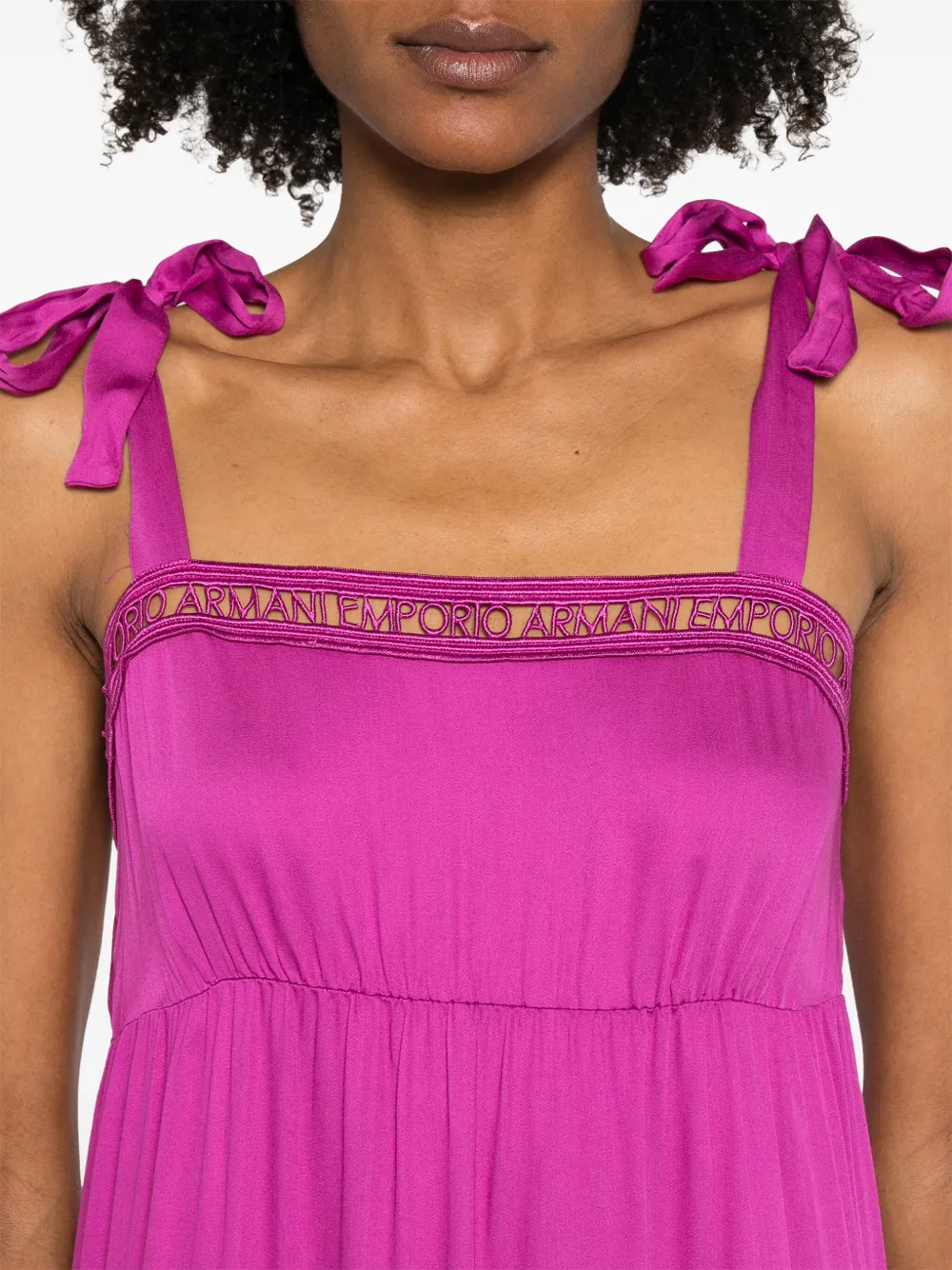 Emporio Armani Maxi-jurk met logoband Paars