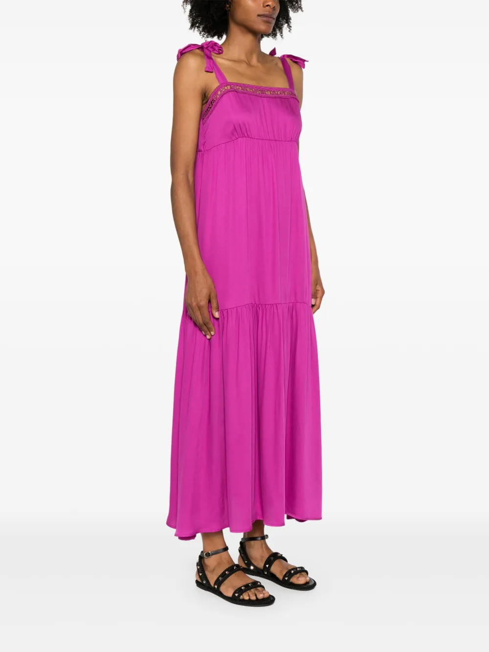 Emporio Armani Maxi-jurk met logoband Paars