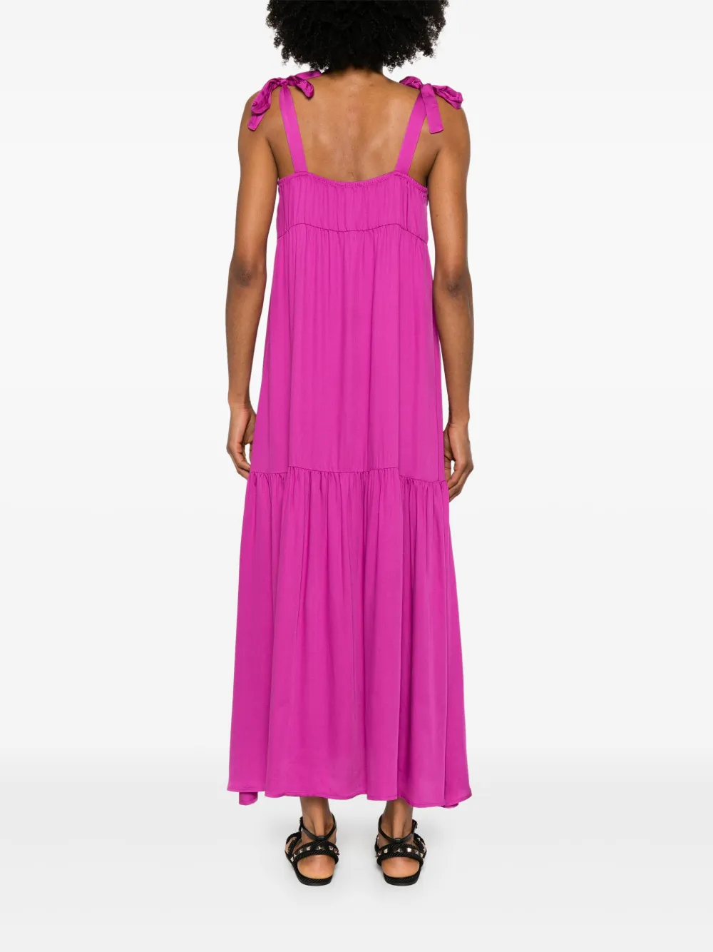 Emporio Armani Maxi-jurk met logoband Paars