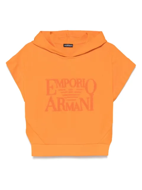 Emporio Armani towelling-logo beach hoodie