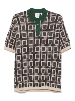 POLA - Y♡ Adidas x Brain Dead patterned-jacquard Polo Shirt | Neutrals