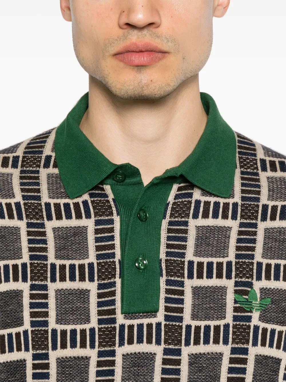 ADIDAS ORIGINALS X BRAIN DEAD PATTERNED-JACQUARD POLO SHIRT