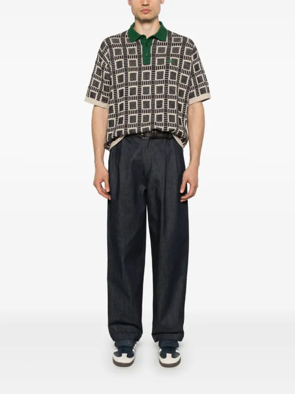 ◆コラボ◆ADIDAS BRAIN DEAD KNIT POLO SHIRT◆正規品◆関税込 Adidas x Brain Dead patterned-jacquard Polo Shirt | Neutrals