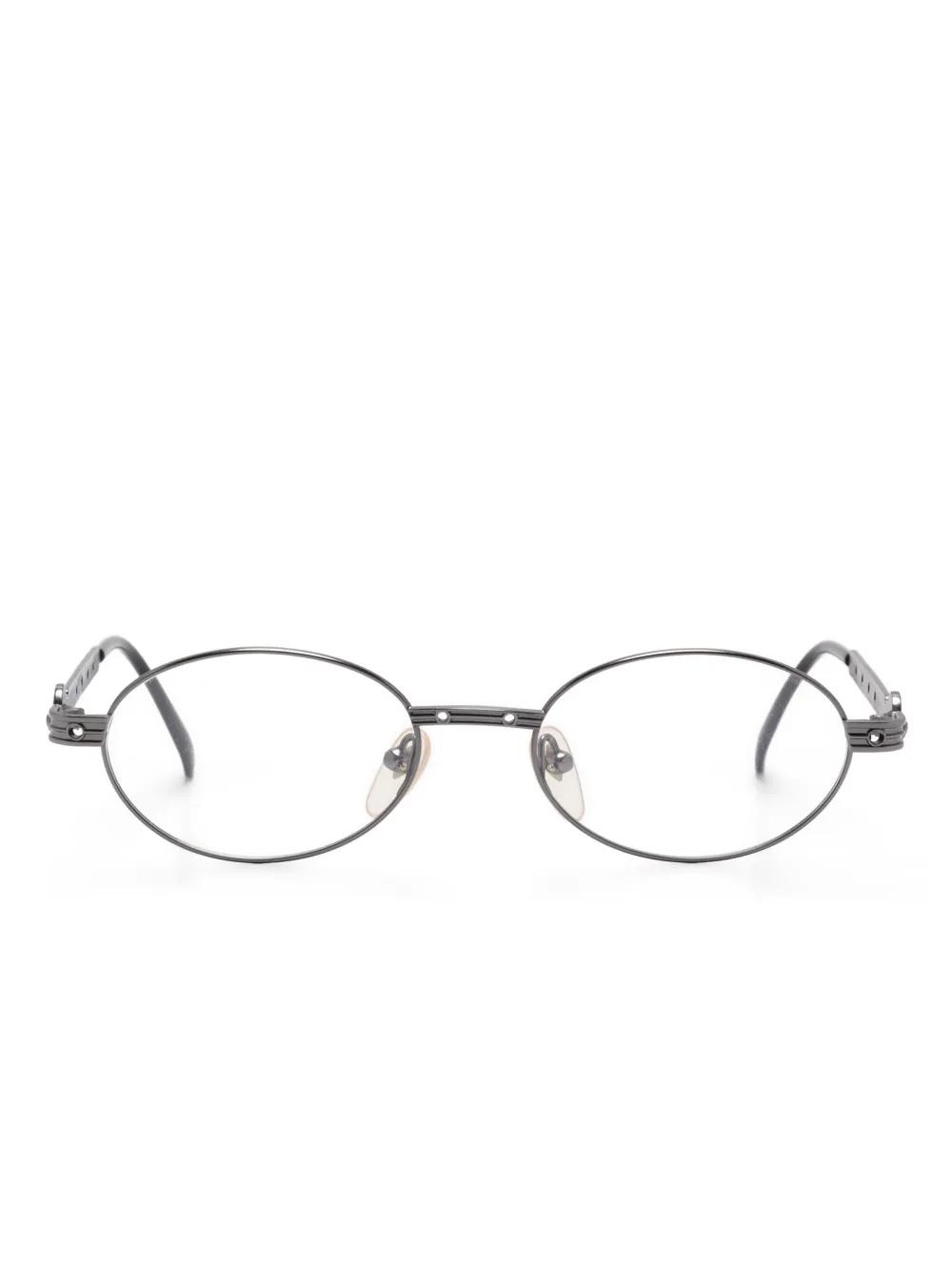 Jean Paul Gaultier Pre-Owned oval-frame glasses - グレー Jean Paul Gaultier Pre-Owned oval-frame glasses - グレー