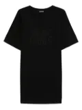 Emporio Armani logo-embroidered T-shirt min dress - Black