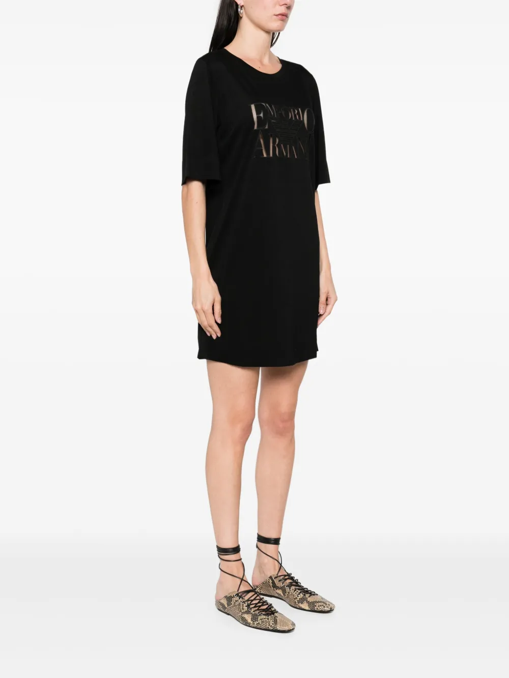 EMPORIO ARMANI LOGO-EMBROIDERED T-SHIRT MIN DRESS