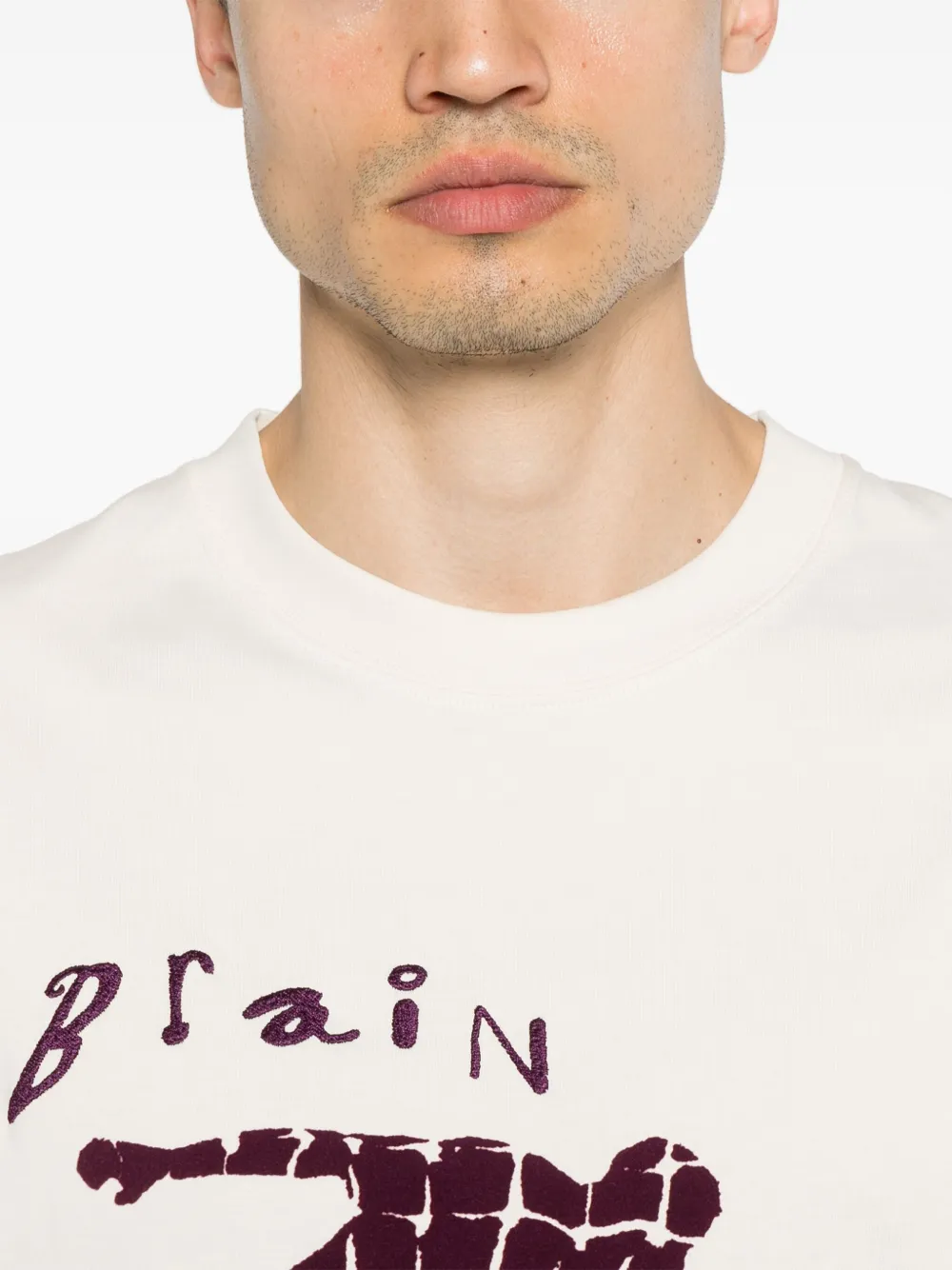 adidas x Brain Dead T-shirt met logo-reliëf Beige