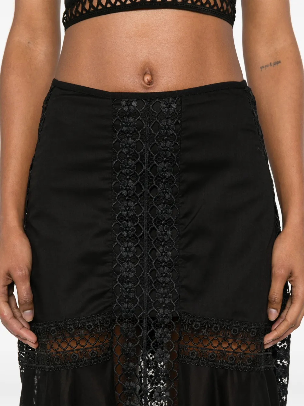 Shop Charo Ruiz Clair Midi Skirt In Black