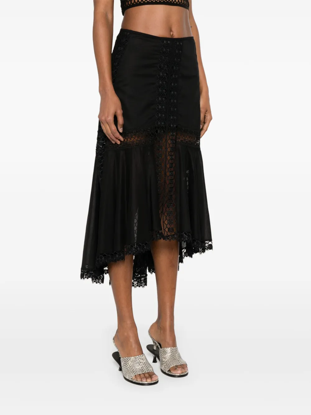 Shop Charo Ruiz Clair Midi Skirt In Black