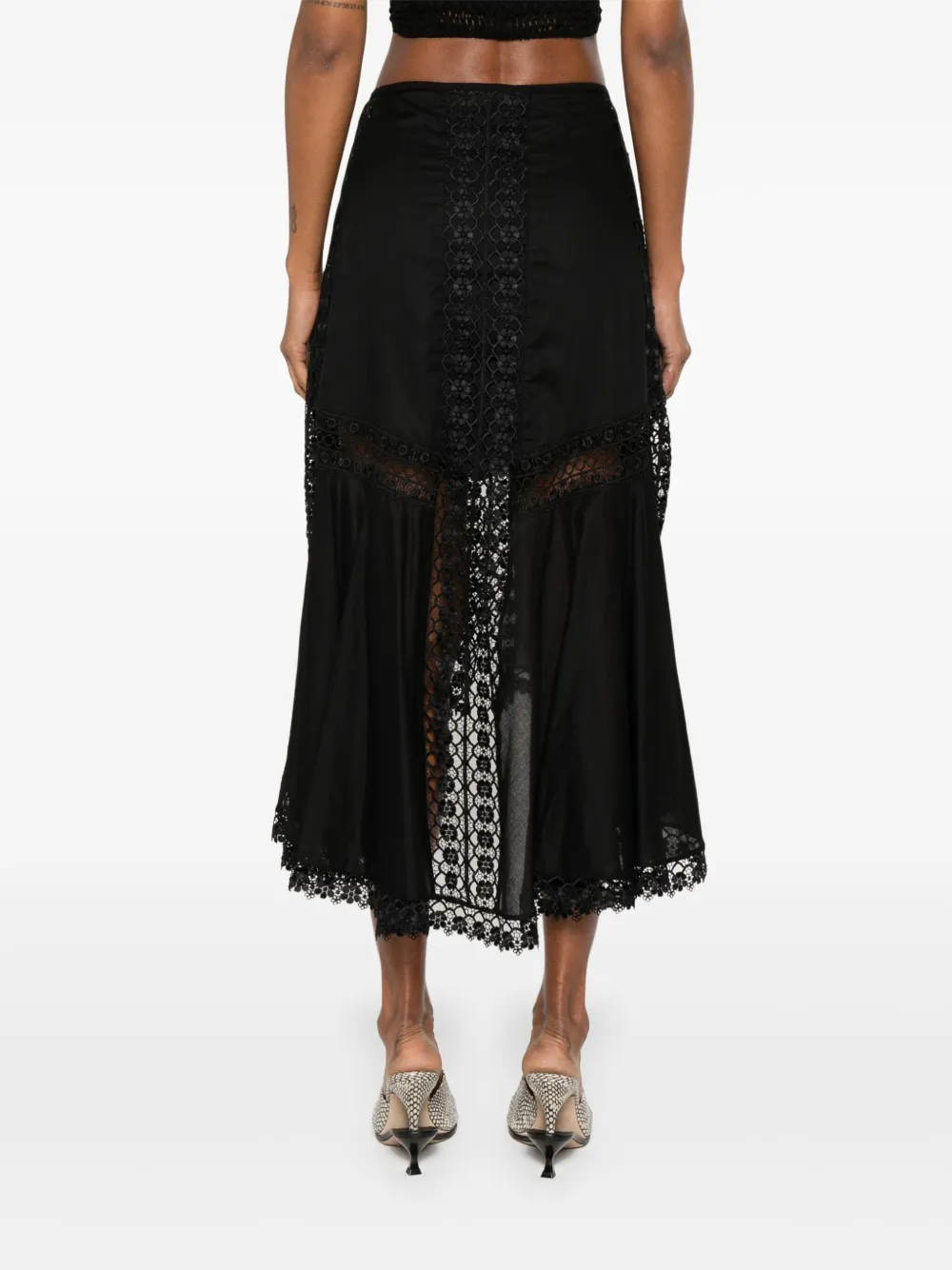 Shop Charo Ruiz Clair Midi Skirt In Black