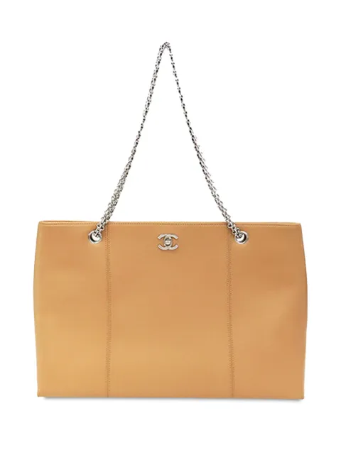 CHANEL Pre-Owned 2000-2002 CC Caviar Mademoiselle Chain Shopping tote bag