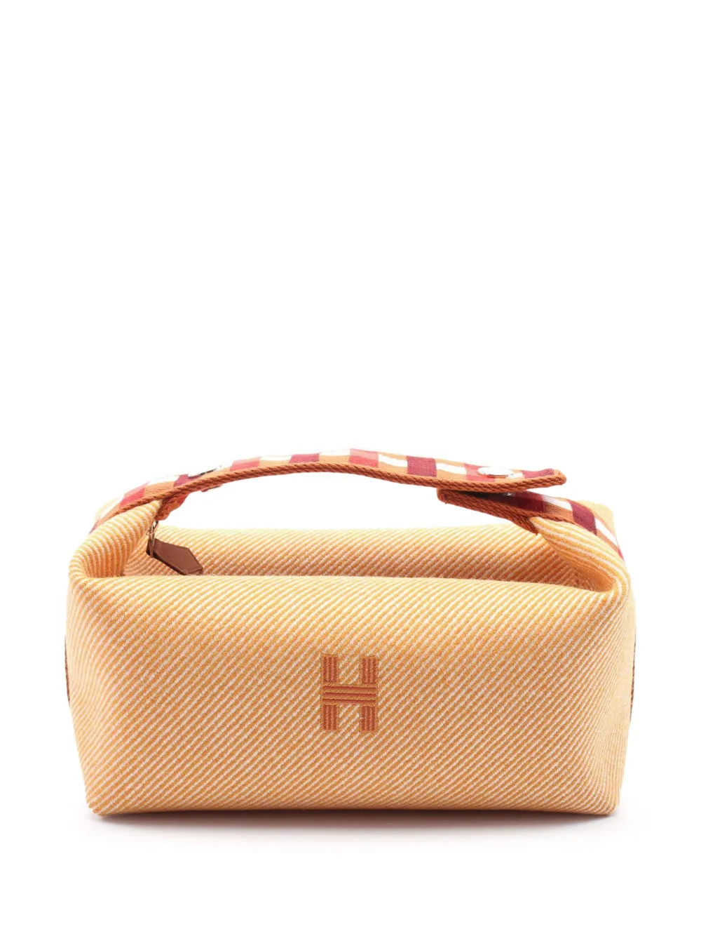 Hermès Pre-Owned 2020-2024 スモール ウール オ カレ ブリッド ア ブラック オ カレ バニティバッグ - Hermès Pre-Owned 2020-2024 スモール ウール オ カレ ブリッド ア ブラック オ カレ バニティバッグ -