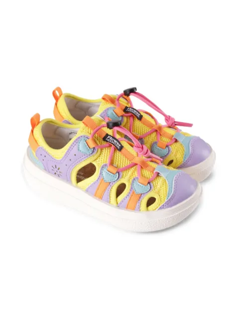 FLOWER MOUNTAIN KIDS  mesh-panelled lace-up sneakers