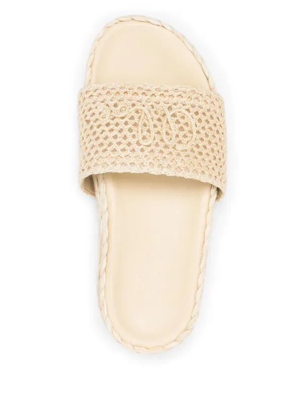 Chloe ♪ Isla スライド CHC25U10NRG243 Chloé Isla Slides | Neutrals | FARFETCH