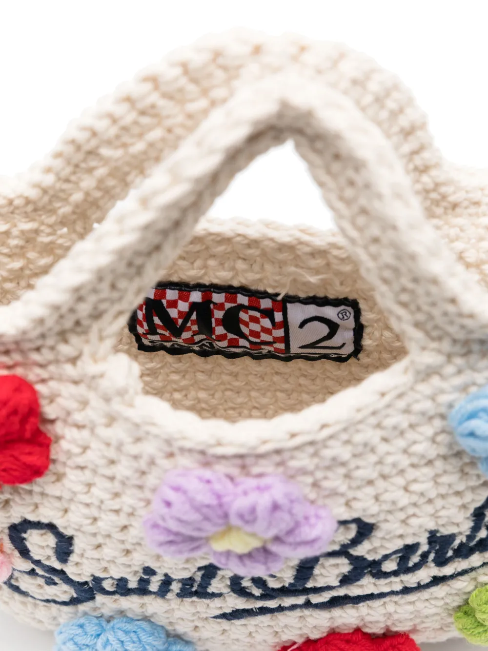 MC2 Saint Barth Kids Gehaakte shopper Wit