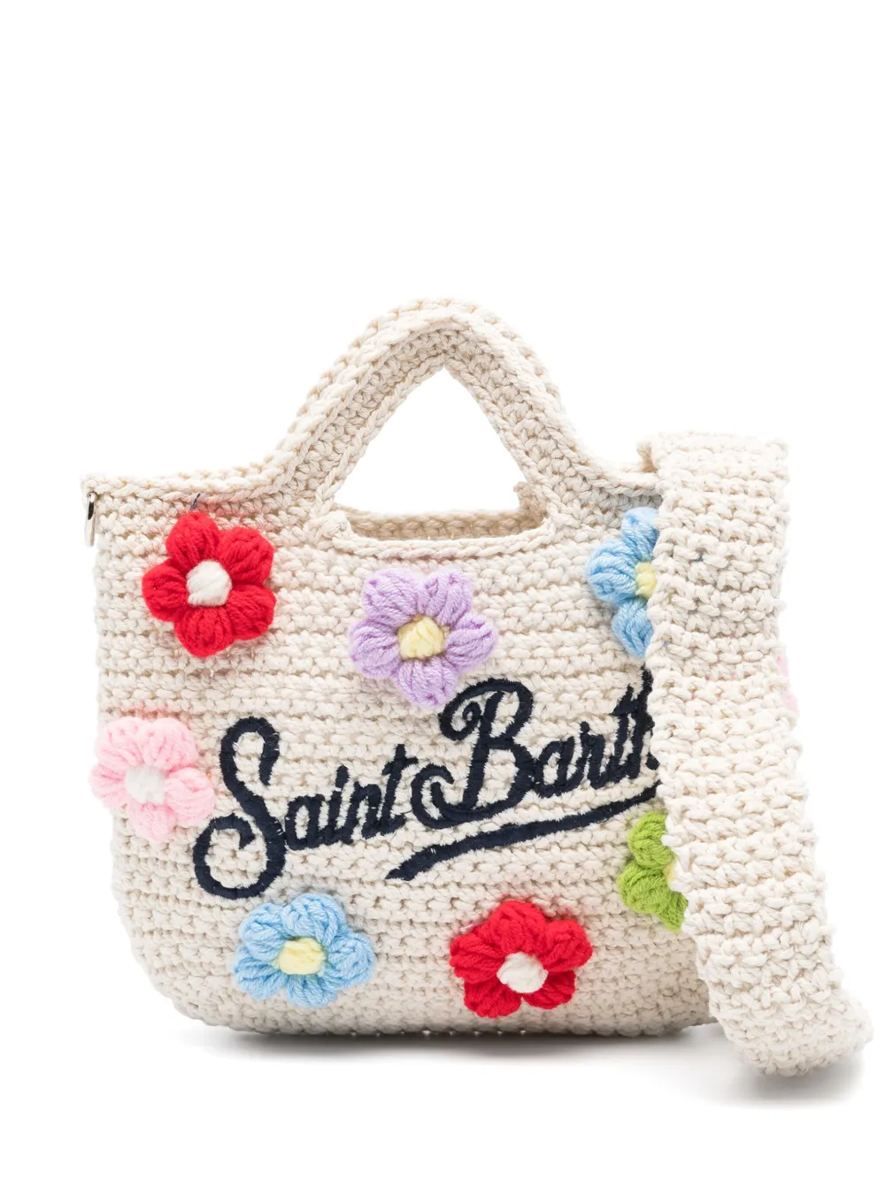 MC2 Saint Barth Kids クロシェ ハンドバッグ - ホワイト MC2 Saint Barth Kids クロシェ ハンドバッグ - ホワイト
