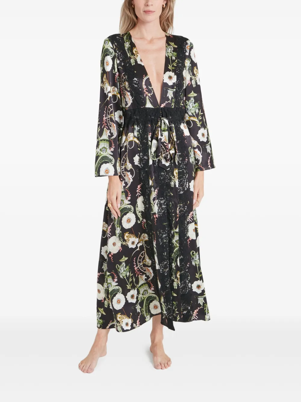 Temperley London Aphrodite ローブ - ブラック Temperley London Aphrodite ローブ - ブラック