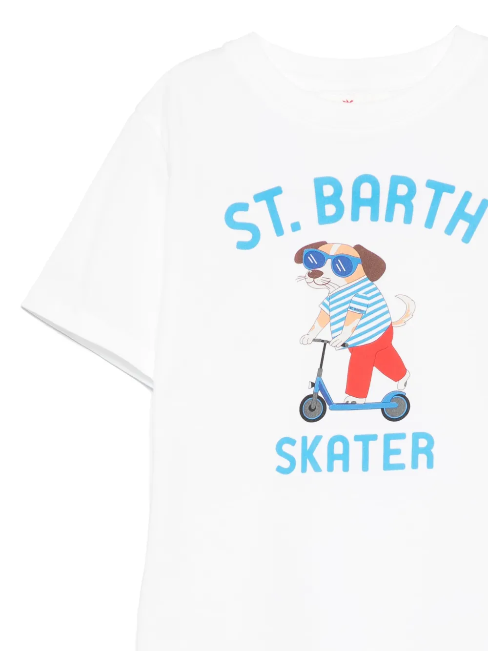 MC2 Saint Barth Kids Scooter Dog T-shirt Wit