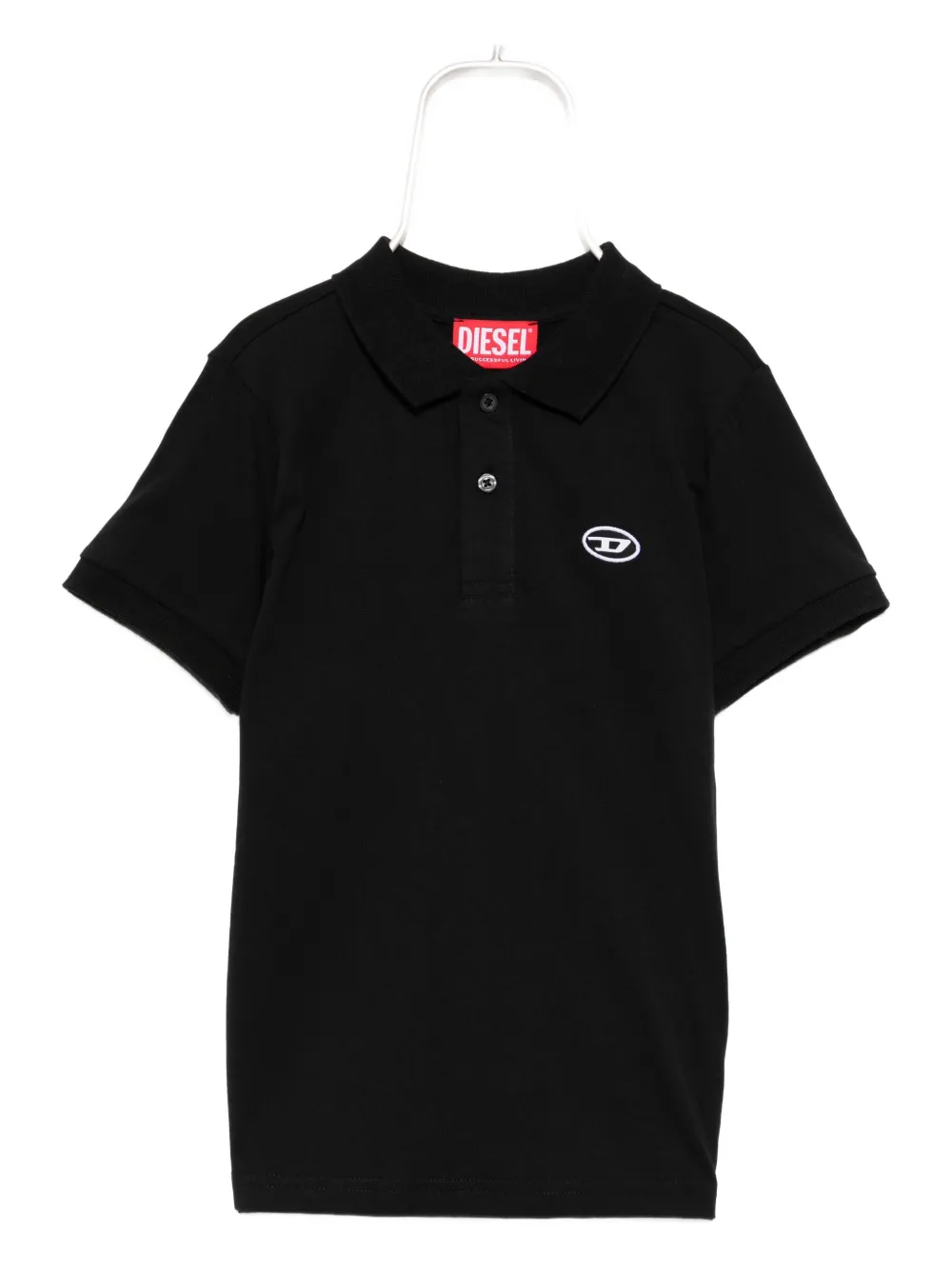 Diesel Kids logo-embroidered polo shirt | Black | Image 1