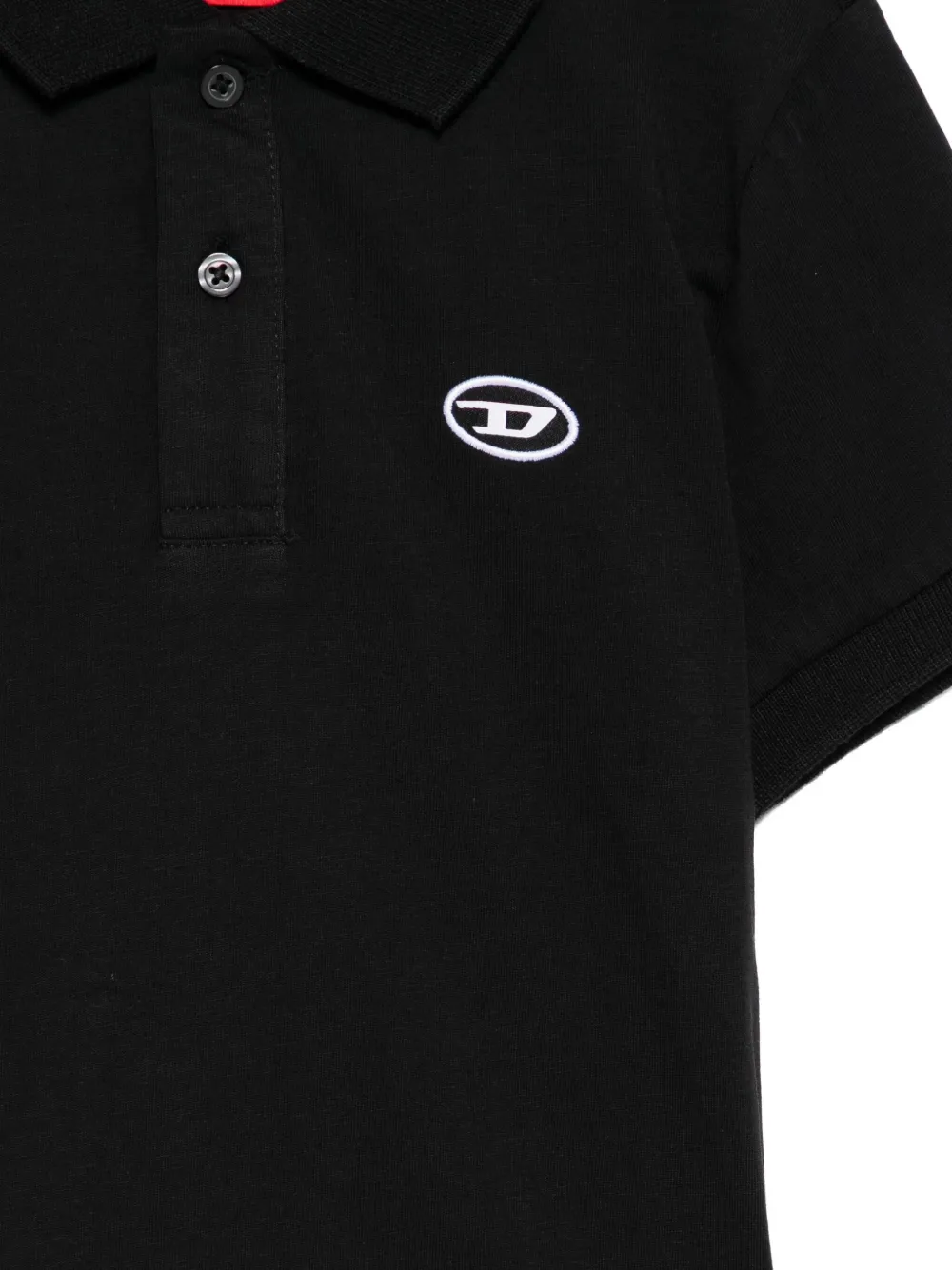 Diesel Kids Poloshirt met geborduurd logo Zwart