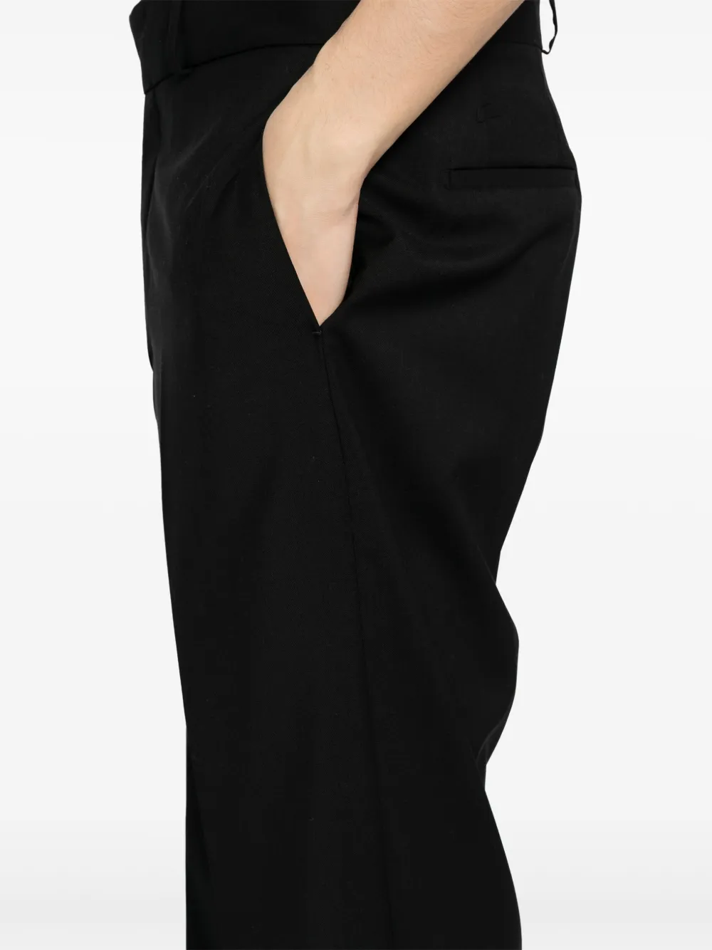 Shop Tagliatore Wool Trousers In Black