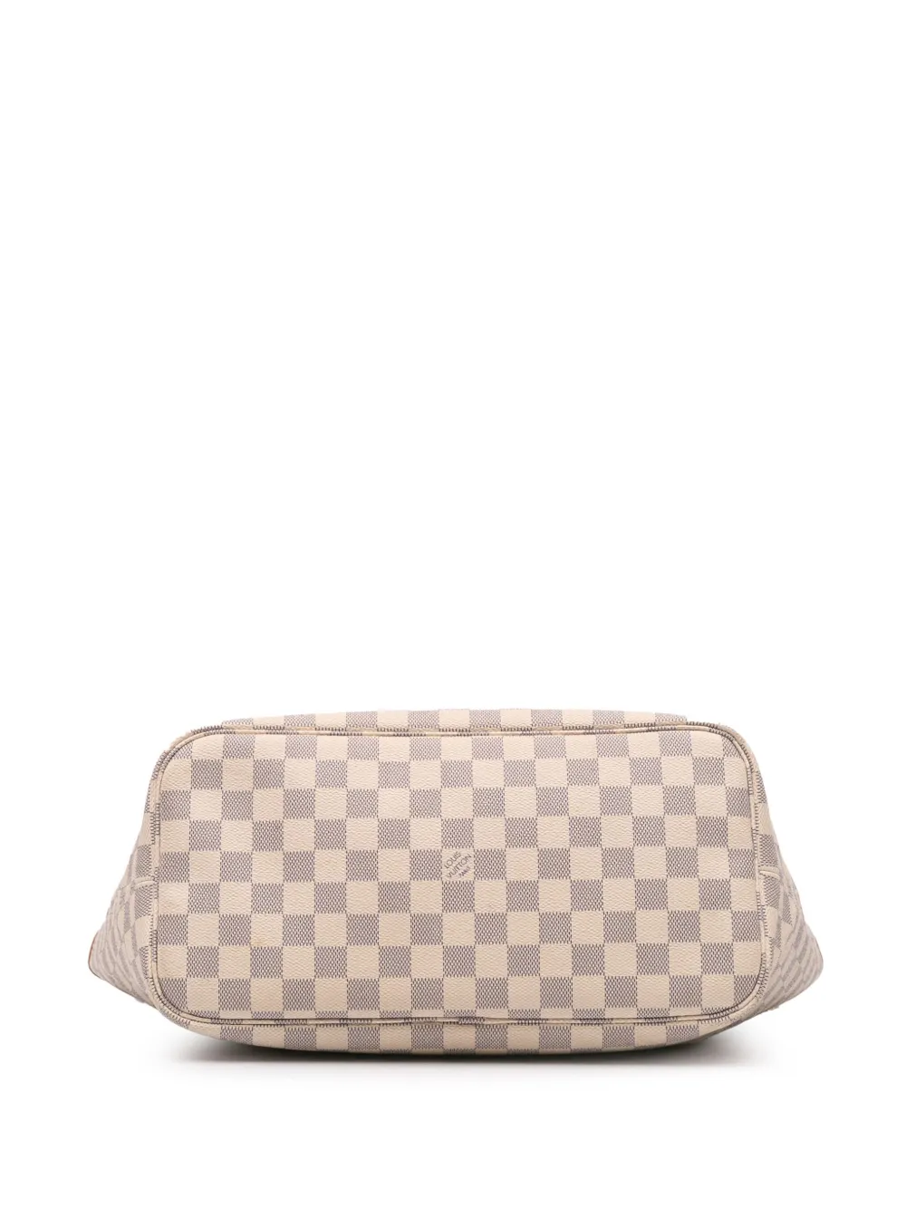 Pre-owned Louis Vuitton 2017 Damier Azur Neverfull Mm Tote Bag In White