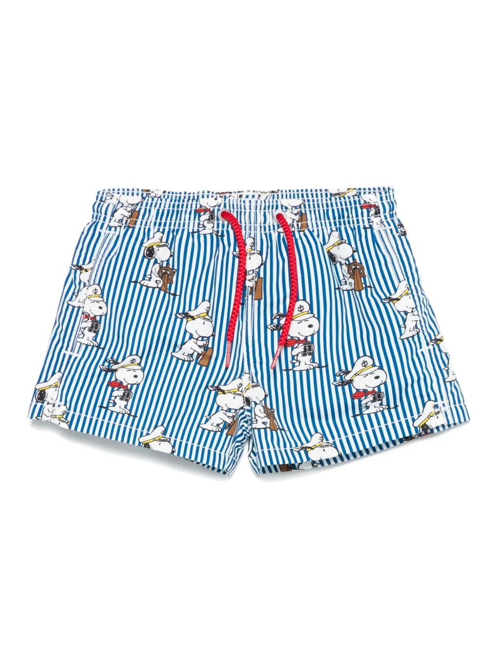 MC2 Saint Barth Kids Snoopy Nautical Stripes スイムショーツ - ブルー MC2 Saint Barth Kids Snoopy Nautical Stripes スイムショーツ - ブルー