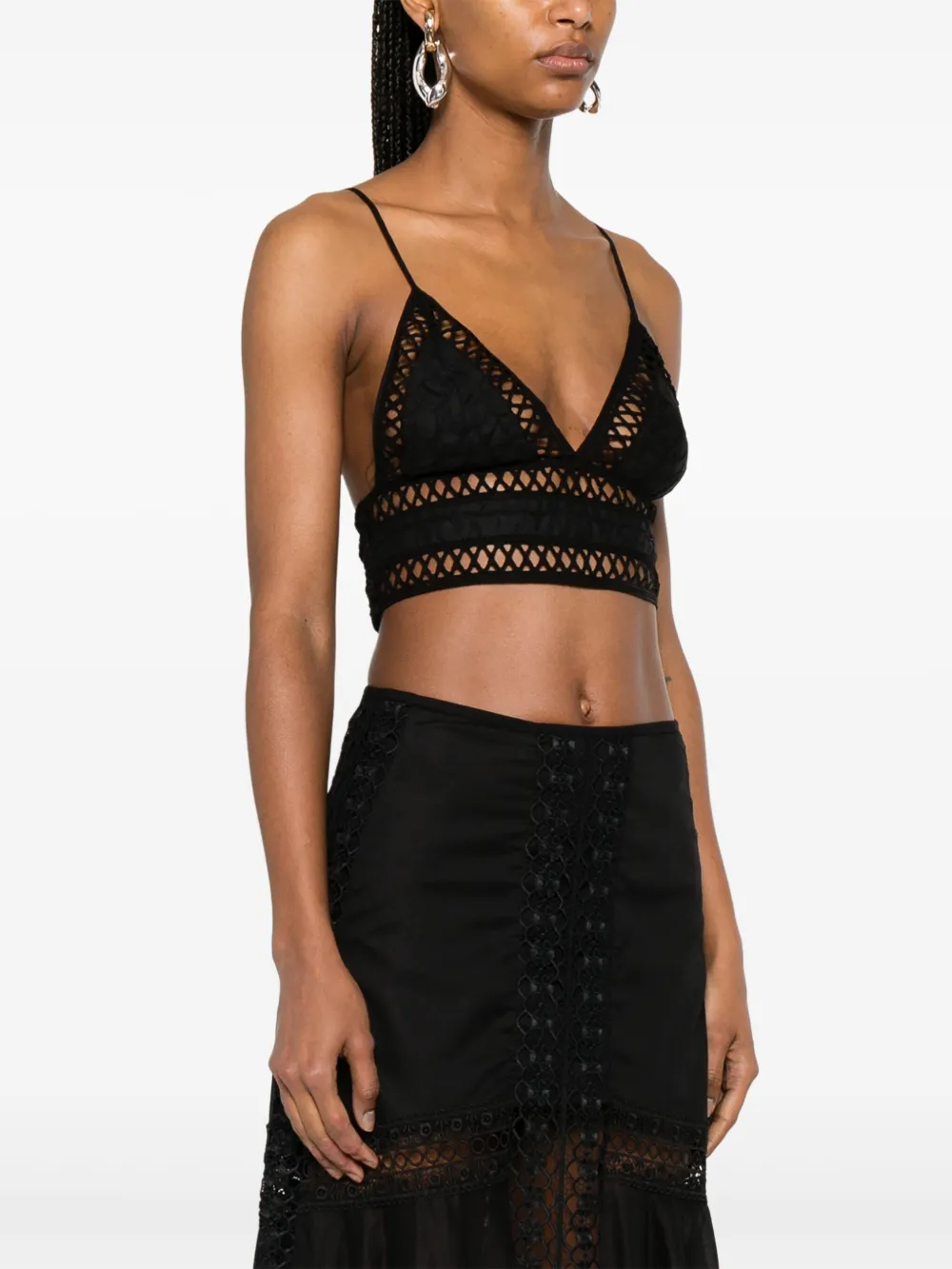 Charo Ruiz Ibiza Abelle cropped top Zwart