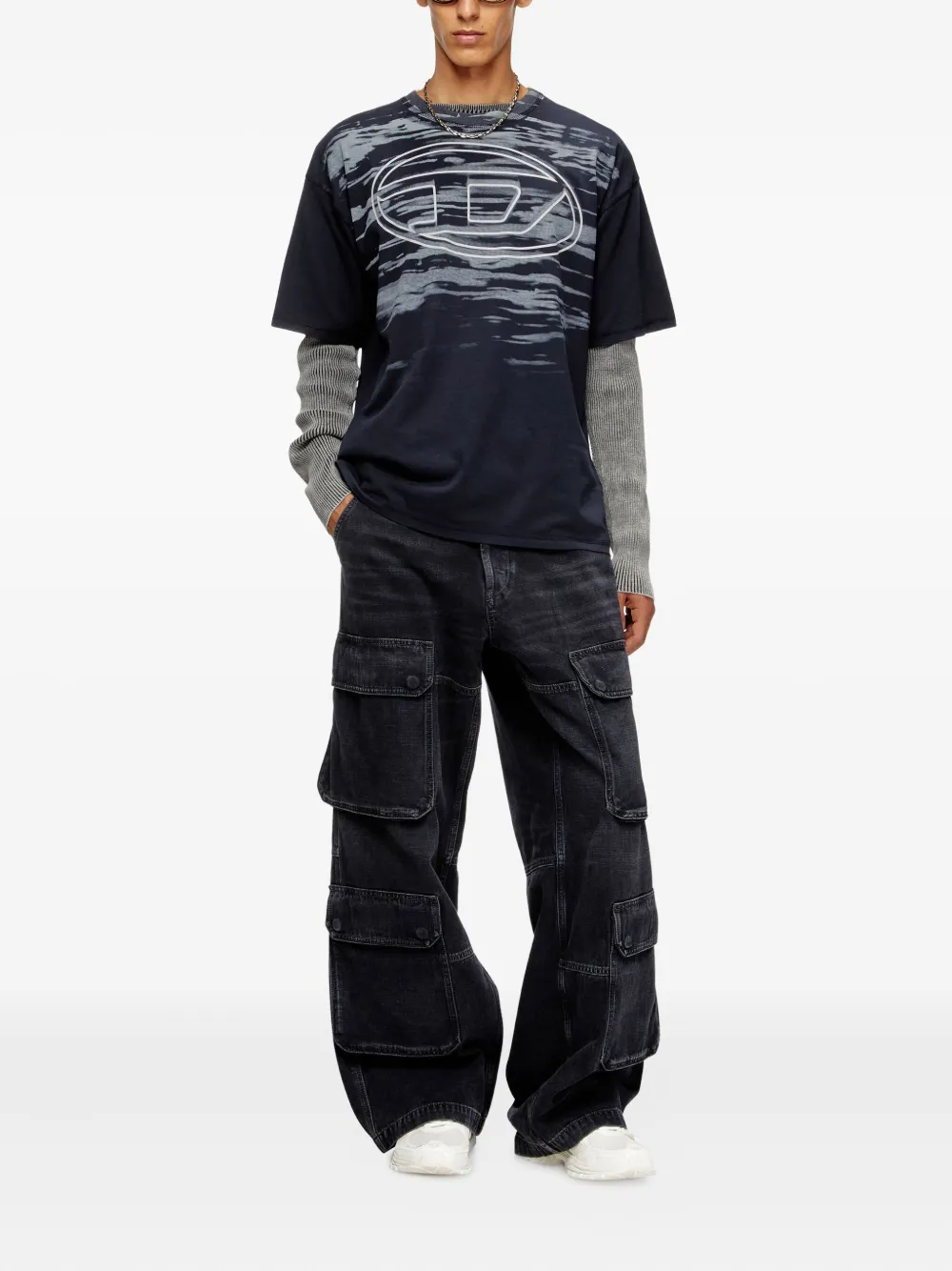Diesel T-Boxt-T5 print T-shirt - Blauw