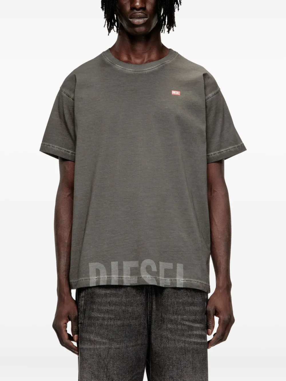 Diesel Norm katoenen T-shirt met logodetail Grijs