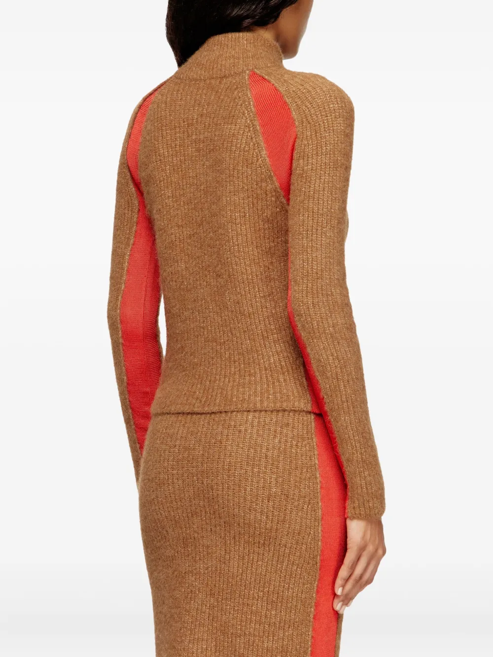 Diesel Louise zip-front cardigan Bruin