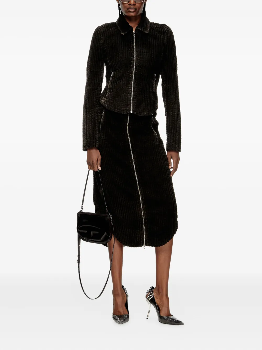Diesel O-Llipop corduroy skirt - Zwart