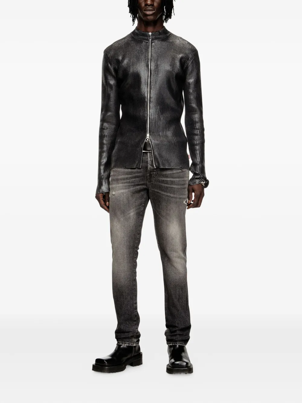 Diesel K-Dargy-D ribbed zip-up cardigan | Cardigans | Image 2