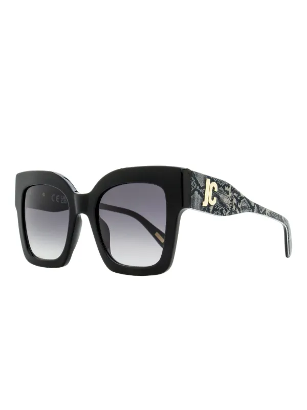 Just Cavalli NWOT Logo Plaque Reptile Arm SJC019K Oversized Limo Tint Sunglasses SJC034 Sunglasses - Just Cavalli Authorized Retailer  main image 4