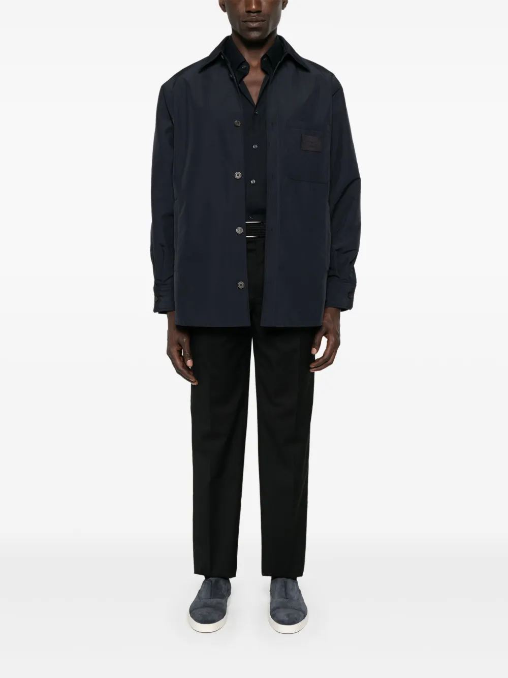 Emporio Armani Chino van scheerwol - Zwart