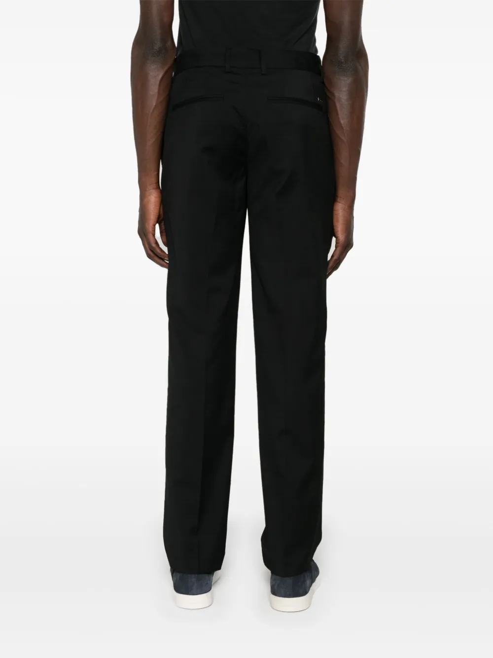 Emporio Armani Chino van scheerwol Zwart