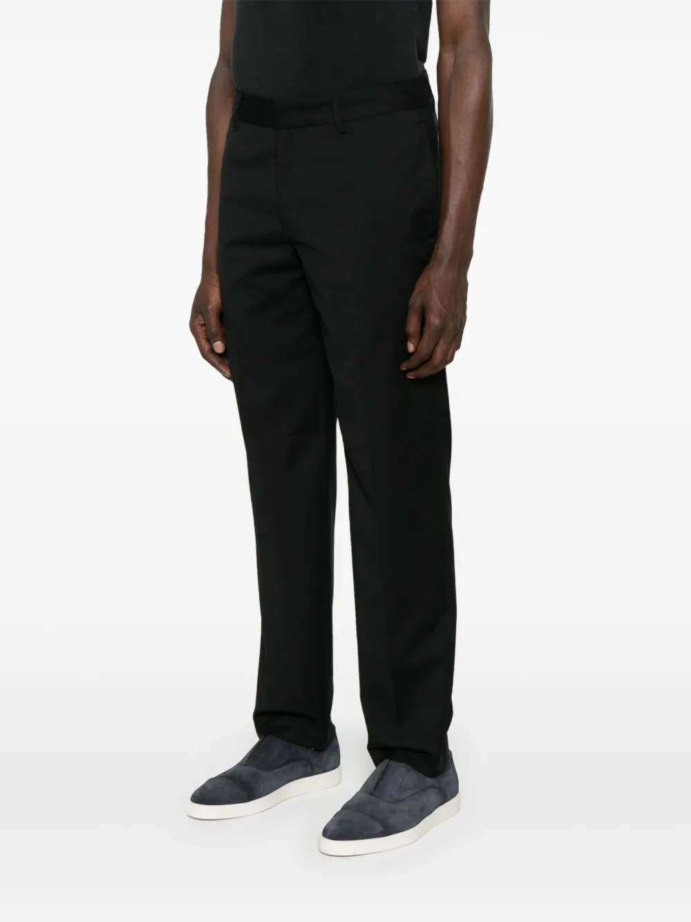 Emporio Armani Chino van scheerwol Zwart
