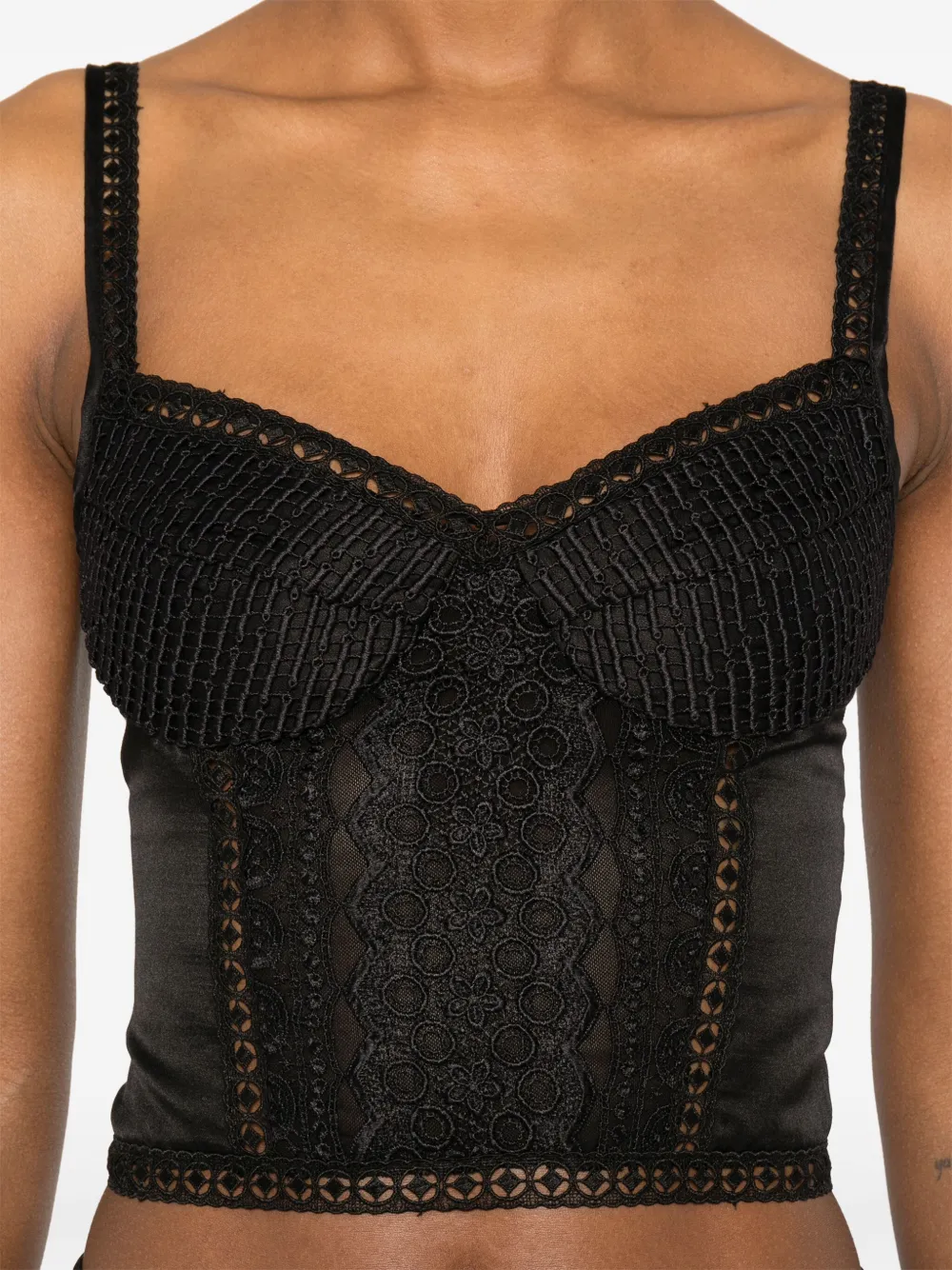 Charo Ruiz Ibiza Sannie cropped top Zwart