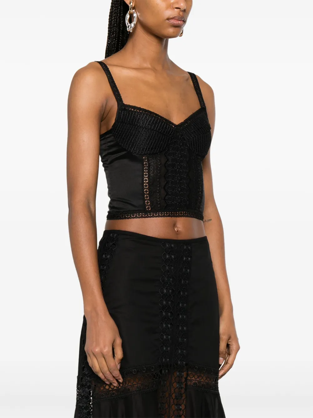 Charo Ruiz Ibiza Sannie cropped top Zwart