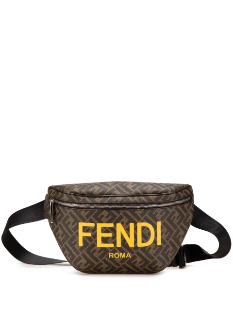 Fendi Pre-Owned 2000-2010 Shiny Glazed Fabric Vitello Cover FF 1974 Logo belt bag