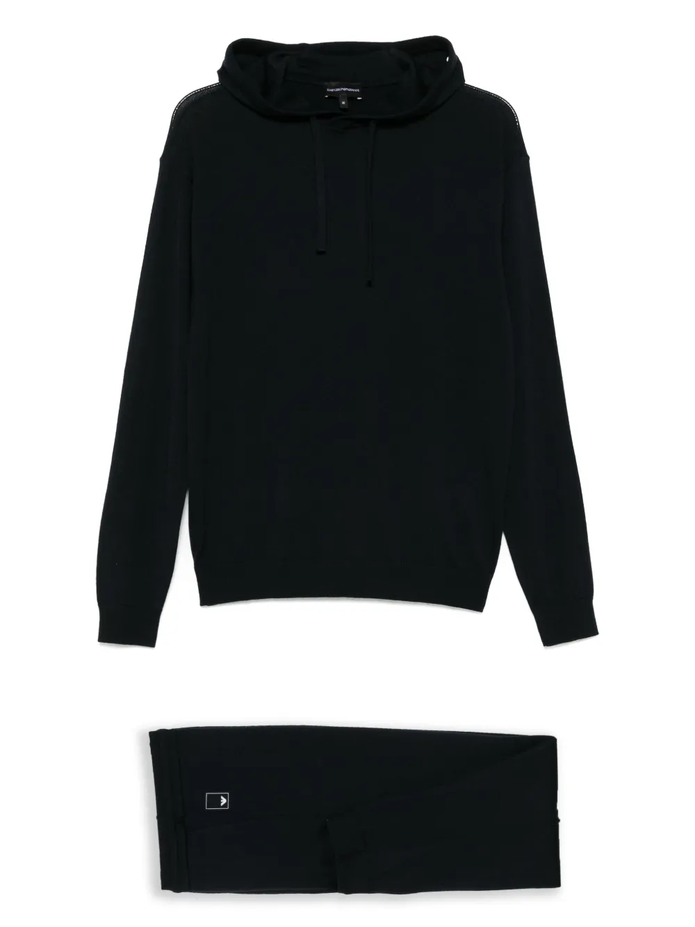 Emporio Armani Hoodie en broek van scheerwol Blauw